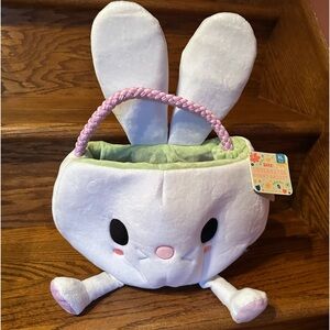 Easter Bunny Rabbit gift basket treat bag large kids dogs pets NWT